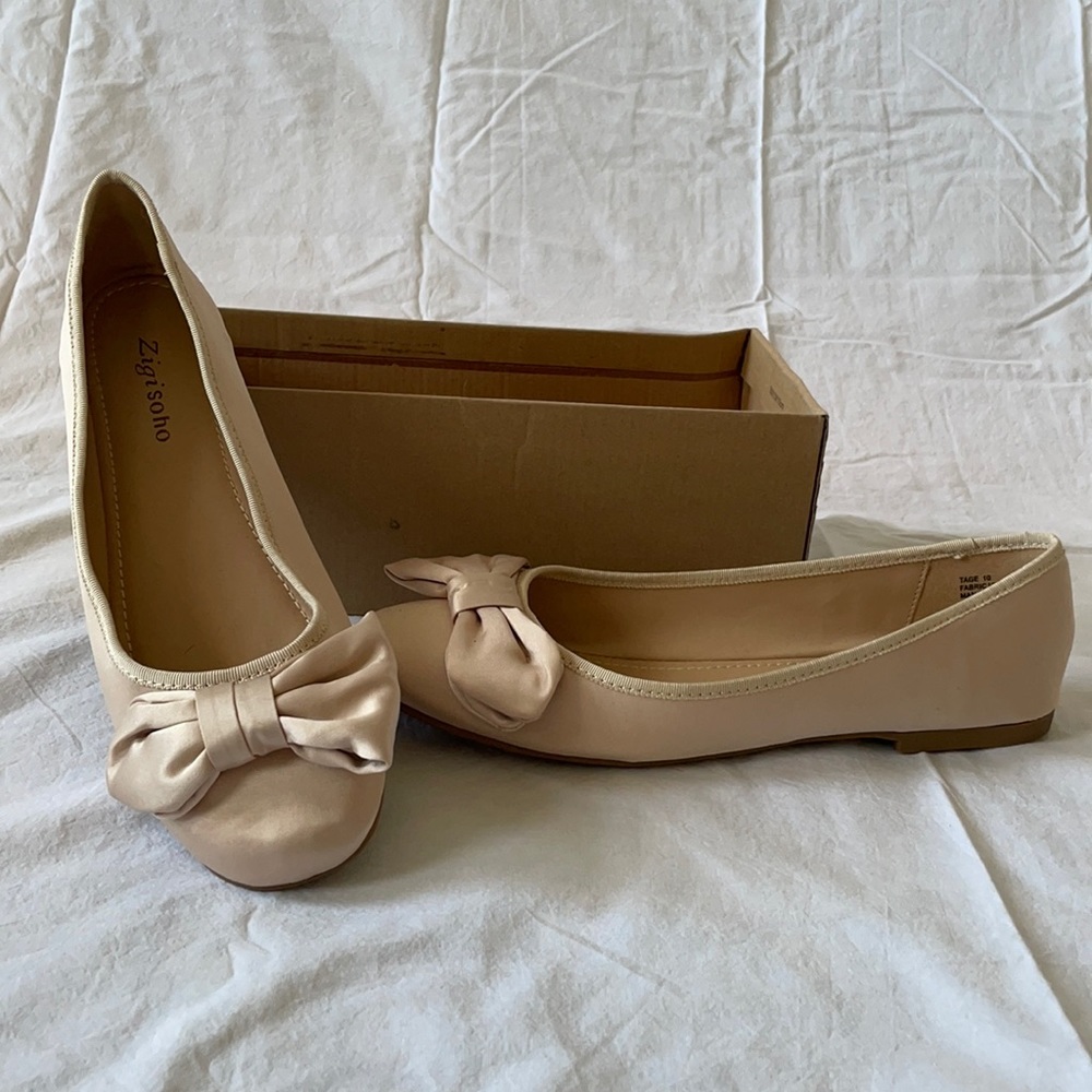 NW/OT Baby Pink Satin Ballet Flats